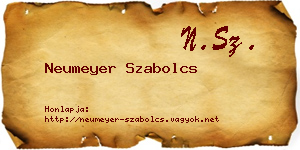 Neumeyer Szabolcs névjegykártya